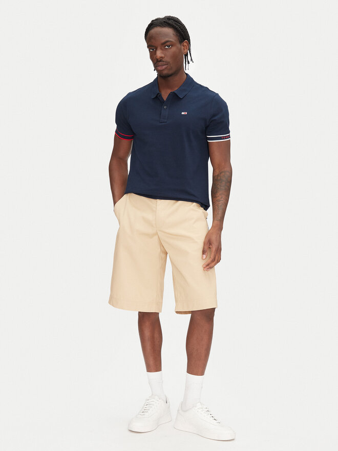 Tommy Jeans Tommy Jeans Pólóing Flag Cuff DM0DM21306 Sötétkék Slim Fit