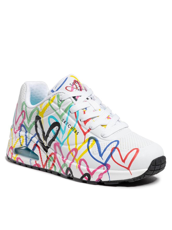Skechers Sneakersy Skechers Uno Spread The Love 55507/WMLT Biały