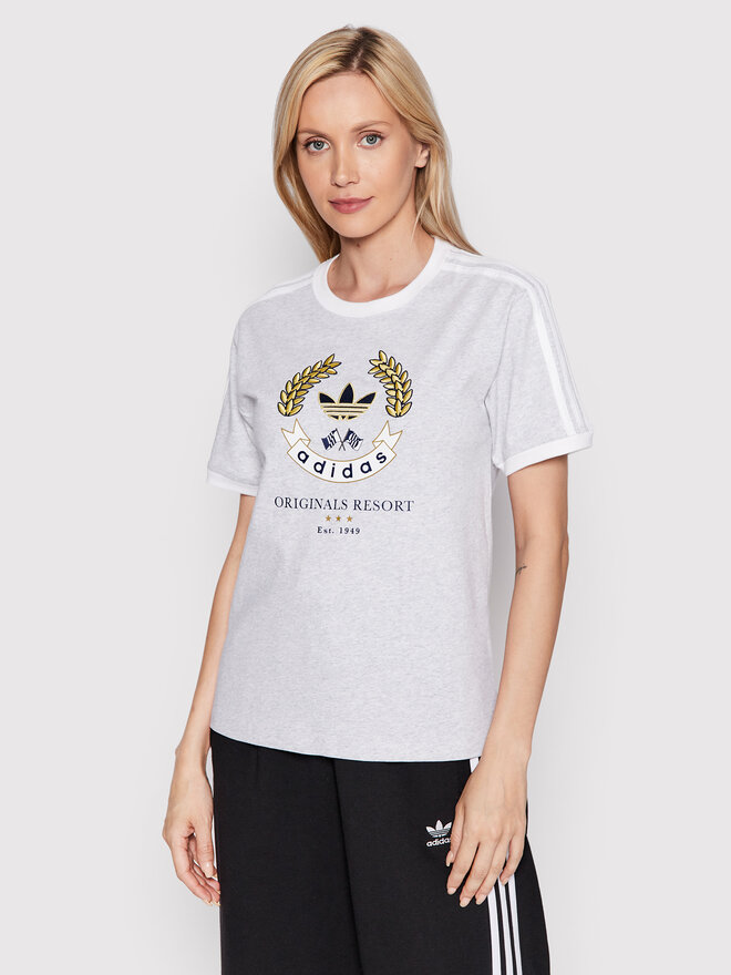 adidas adidas Póló Graphic HL6554 Szürke Loose Fit