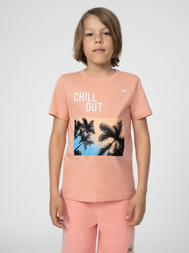 4F 4F T-Shirt 4FJSS23TTSHM288 Rosa Regular Fit