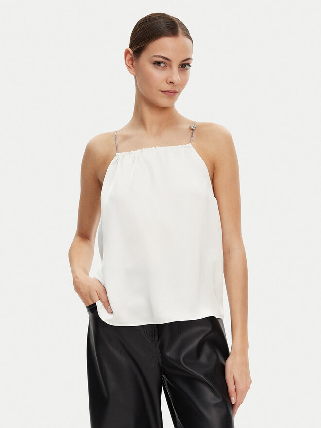 HUGO HUGO Τοπ Cebena 50536436 Λευκό Regular Fit