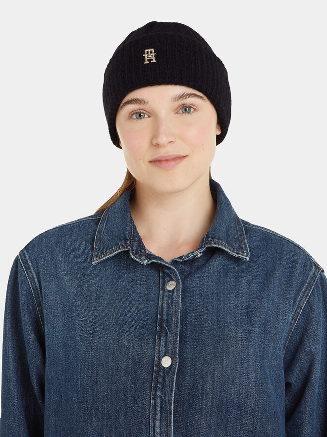 Tommy Hilfiger Σκούφος Tommy Hilfiger Th Timeless Beanie AW0AW15307 Μαύρο