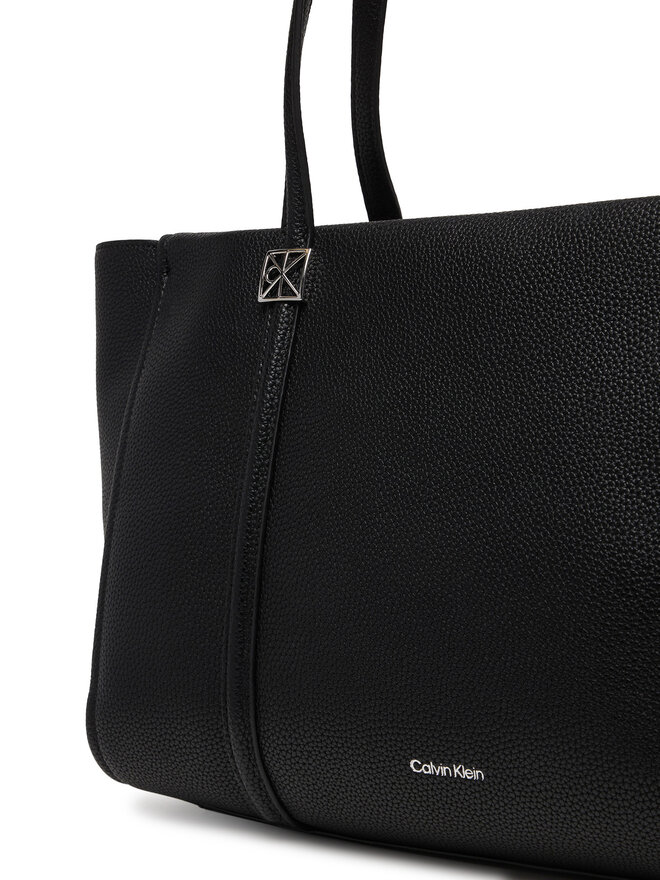 Calvin Klein Handtasche Calvin Klein Emblem Hw Pebble Tote LV04F3424G Schwarz