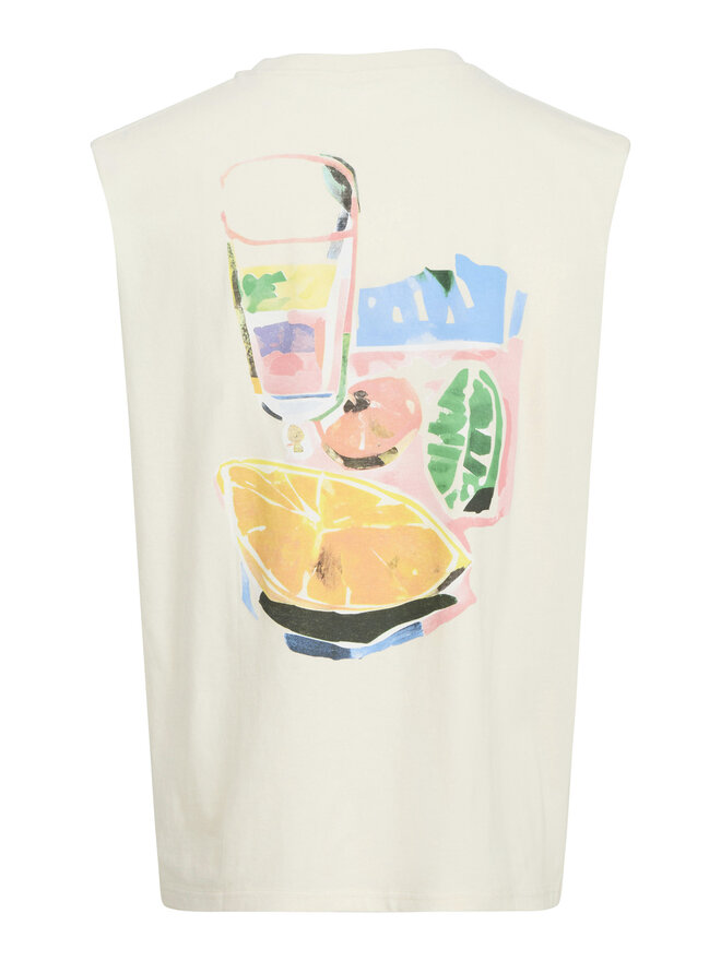 Jack&Jones Jack&Jones Tank top marškinėliai Varenna 12273524 Écru Oversize