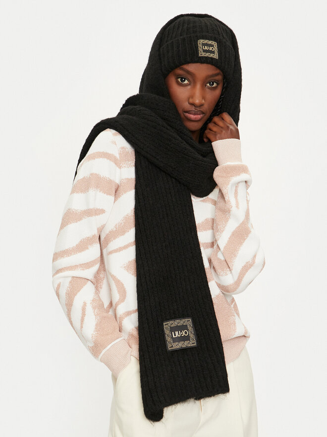 Liu Jo Sada čepice a šál Liu Jo Set Sciarpa Beanie 2F4036 M0300 Černá