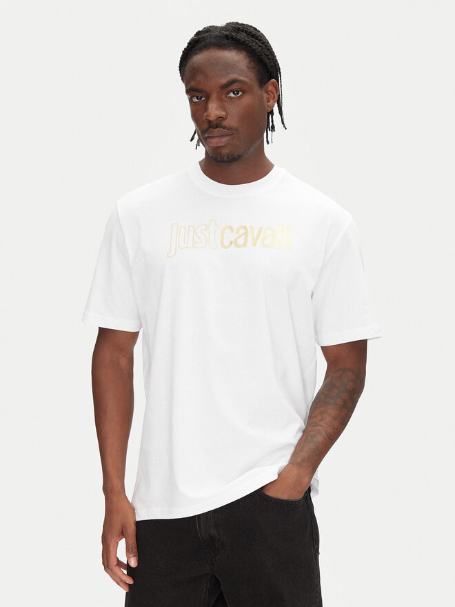 Just Cavalli Just Cavalli T-Shirt 78OAHT16 Weiß Regular Fit