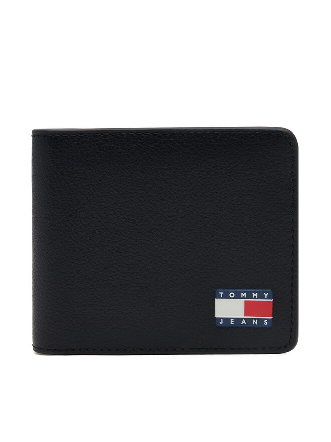 Tommy Jeans Duży Portfel Męski Tommy Jeans Tjm Heritage Leather Cc Wallet AM0AM13371 Czarny
