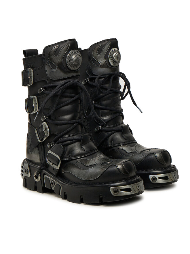 NEW ROCK Schnürstiefel NEW ROCK M-107-S2 Schwarz