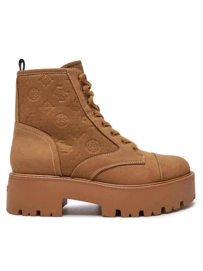 Guess Polokozačky Guess Vaina FLTSLR LEM10 Hnědá
