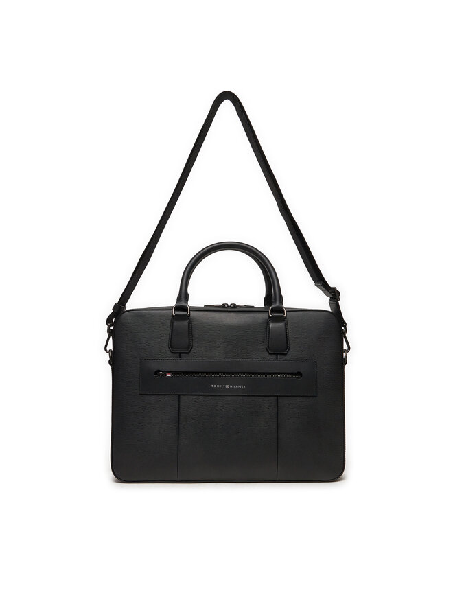 Tommy Hilfiger Porta PC Tommy Hilfiger Business Leather Computer Bag AM0AM12489 Nero