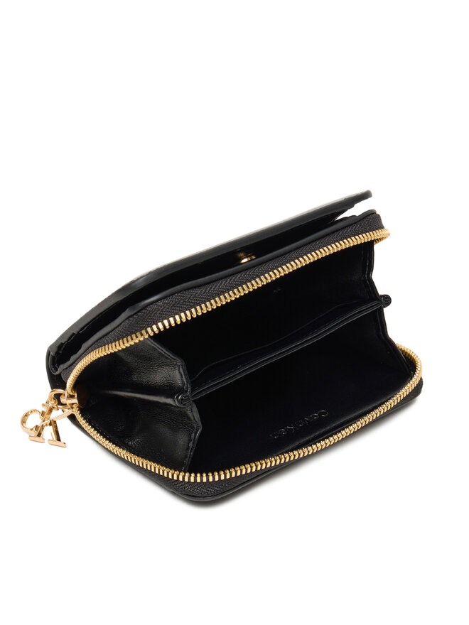 Calvin Klein Majhna ženska denarnica Calvin Klein Ck Medium Flap Zip Around LV04F1075G Črna