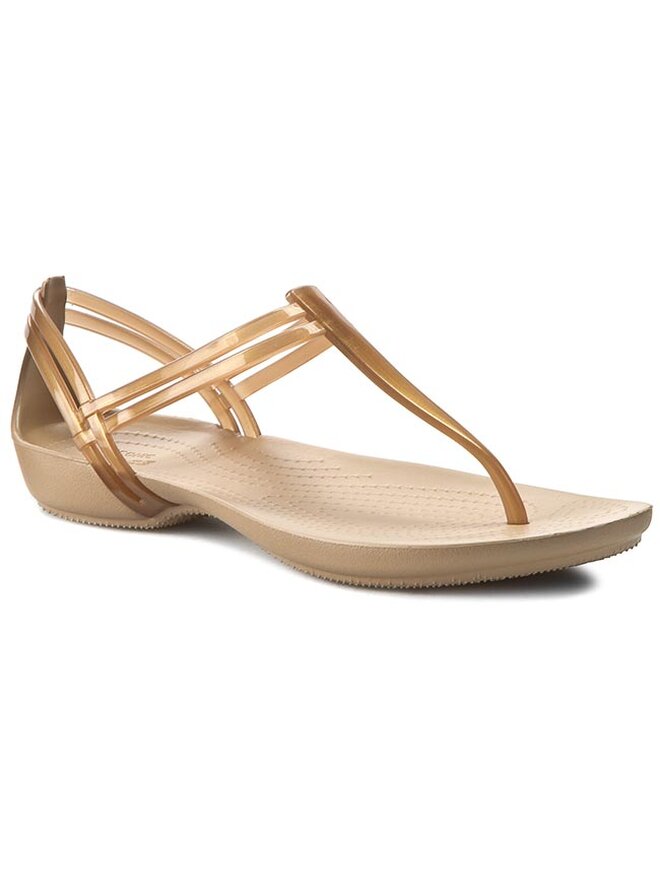 Crocs Sandály Crocs Isabella T-Strap 202467 Hnědá