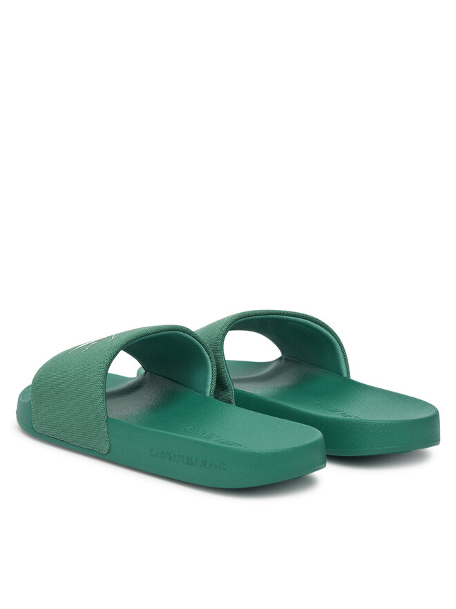 Calvin Klein Jeans Natikače Calvin Klein Jeans Slide Monologo Cv YM0YM01367 Zelena