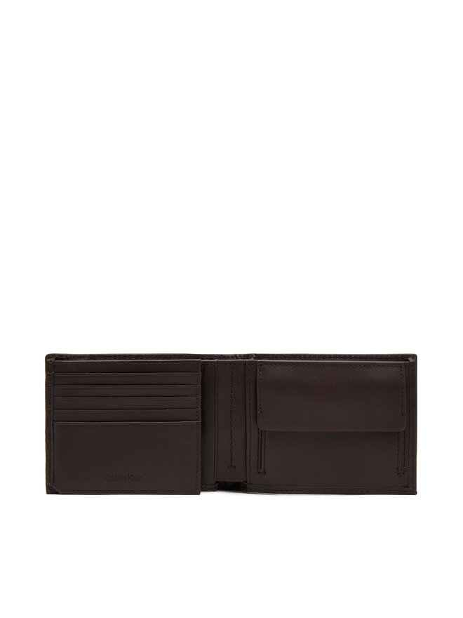 Calvin Klein Pánska peňaženka Calvin Klein Ck Premium Trifold 10Cc W/Coin K50K512849 Hnedá