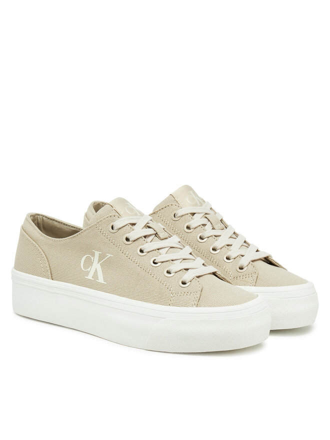 Calvin Klein Jeans Πάνινα παπούτσια Calvin Klein Jeans Vulc Flatform Low Cv Mg YW0YW01763 Μπεζ