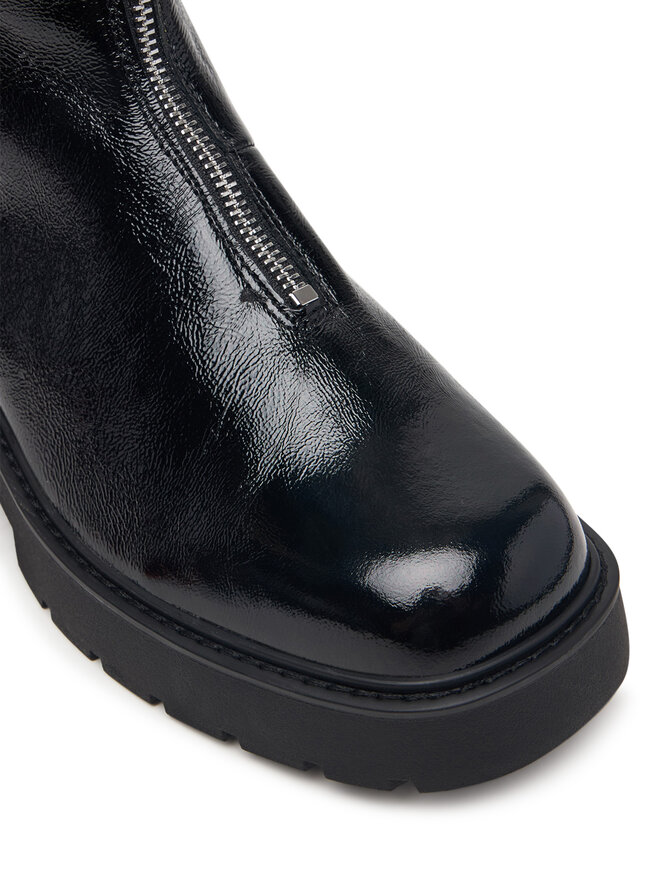 Calvin Klein Stiefeletten Calvin Klein Chunky Zip Boot Shiny Lth HW0HW03200 Schwarz