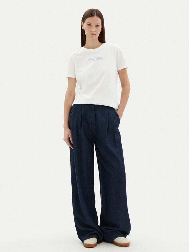 Tommy Hilfiger Tommy Hilfiger Camiseta WW0WW45428 Blanco Regular Fit