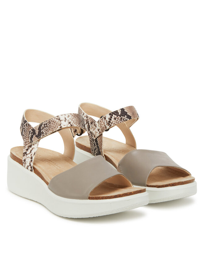 ECCO Sandały ECCO Flowt Wedge Cork 27231361166 Beżowy