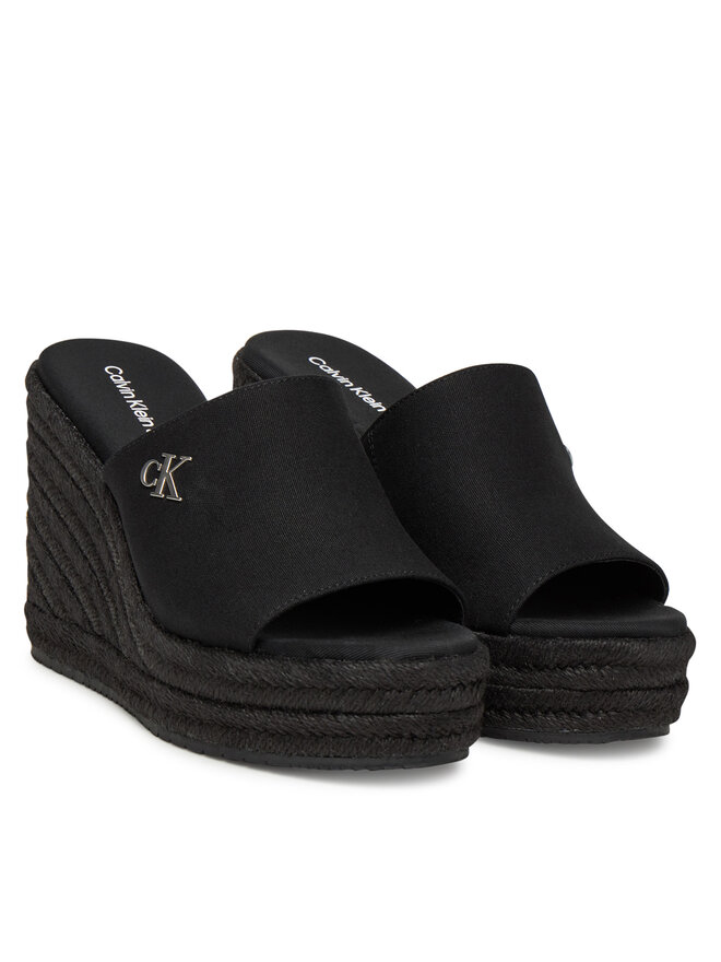 Calvin Klein Jeans Εσπαντρίγιες Calvin Klein Jeans Wedge Rope Slide Mg YW0YW01699 Μαύρο