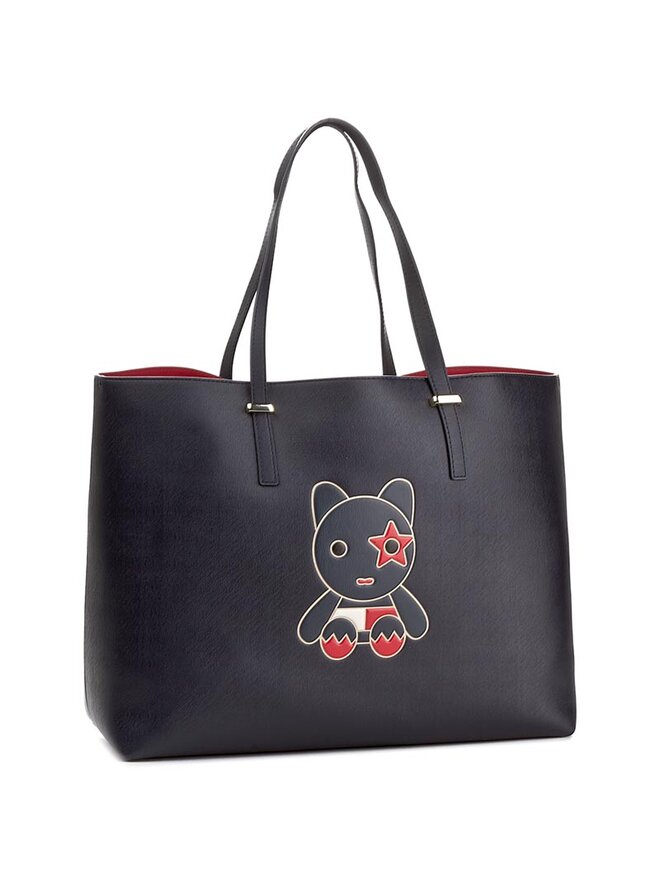 Handtasche Tommy Hilfiger Super Tommy Tote Mascot AW0AW04532 Dunkelblau eschuhe
