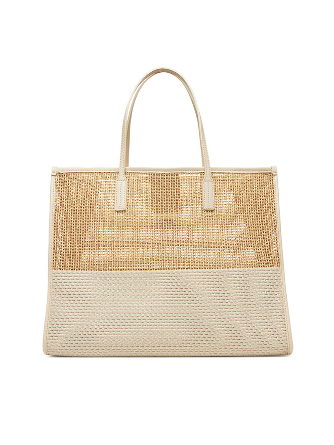 Tommy Hilfiger Kabelka Tommy Hilfiger Th City Summer Tote Woven AW0AW17640 Béžová