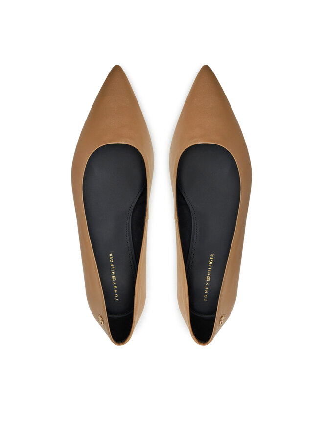 Tommy Hilfiger Μπαλαρίνες Tommy Hilfiger Th Pointy Ballerina FW0FW08291 Χακί