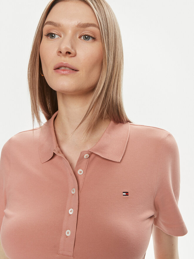 Tommy Hilfiger Tommy Hilfiger Polo marškinėliai 1985 WW0WW37823 Rožinė Slim Fit