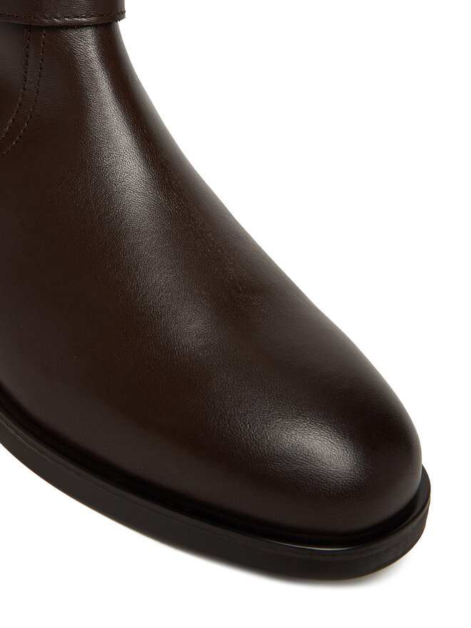 Tommy Hilfiger Škornji Tommy Hilfiger Th Buckle Riding Leather Bootie FW0FW08781 Rjava