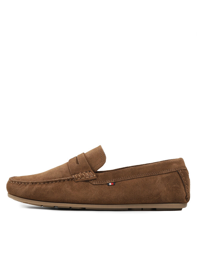 Tommy Hilfiger Mokasíny Tommy Hilfiger Casual Hilfiger Suede Driver FM0FM04271 Hnědá