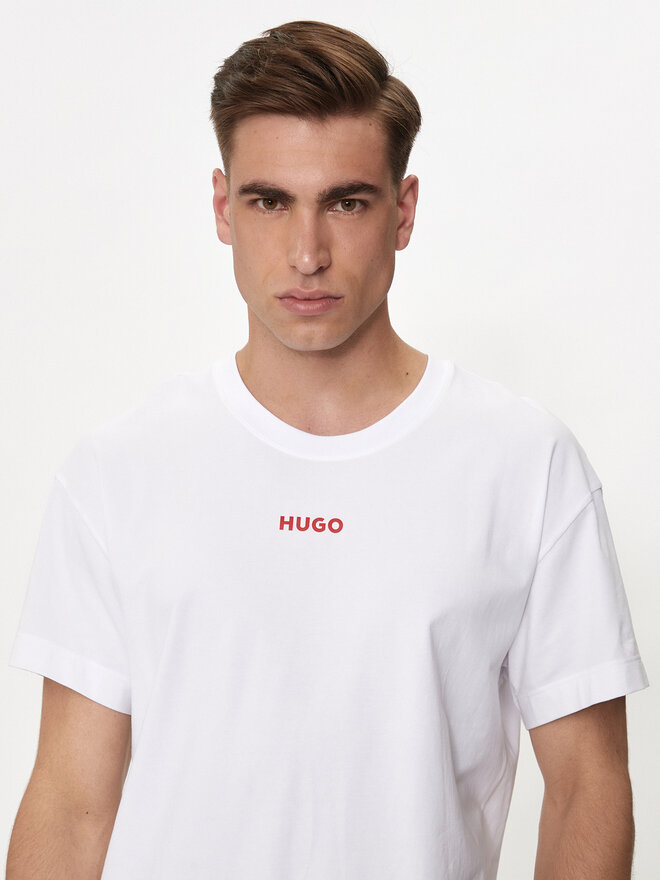 HUGO Hugo T-Shirt Linked 50518646 Λευκό Relaxed Fit