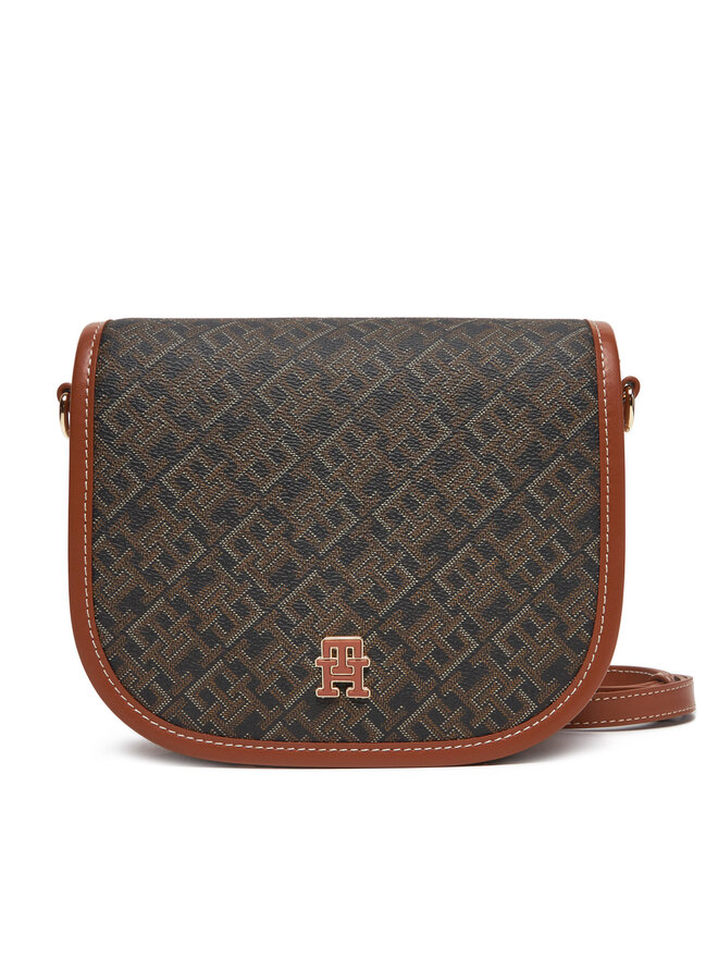 Tommy Hilfiger Kabelka Tommy Hilfiger Th Monoplay Leather Saddle Bag AW0AW17414 Černá