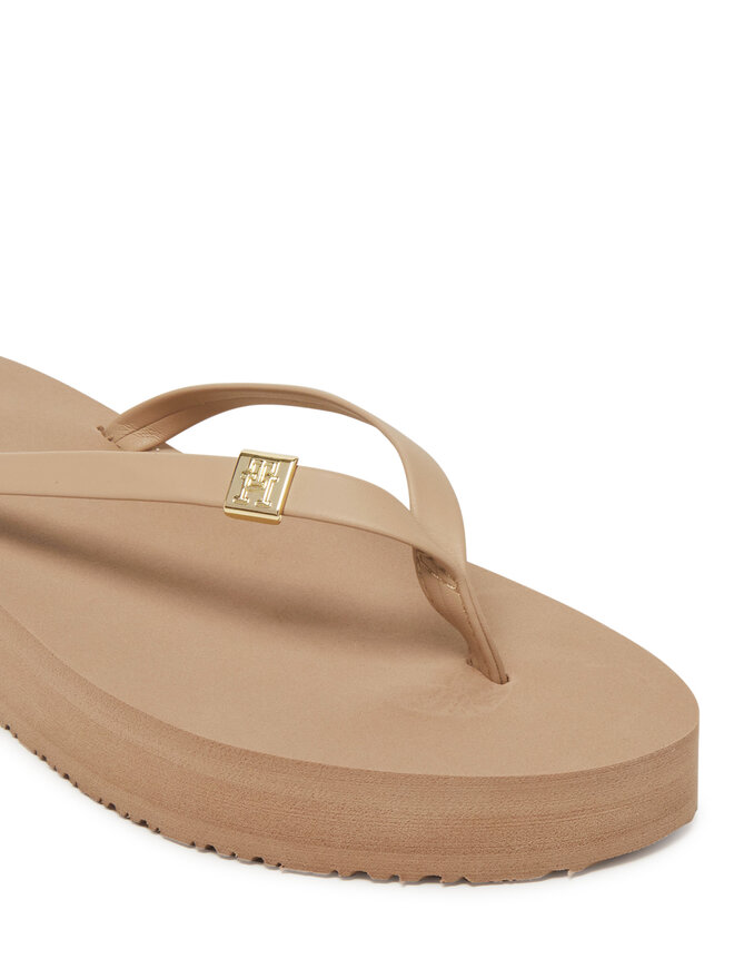 Tommy Hilfiger Japonki Tommy Hilfiger Elevated Chic Beach Sandal FW0FW08523 Beżowy
