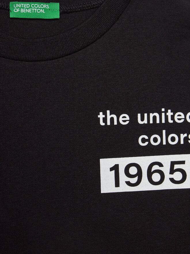 United Colors Of Benetton United Colors Of Benetton Marškinėliai 3096C10H2 Juoda Regular Fit
