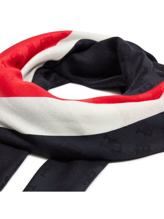 Tommy Hilfiger Šátek Tommy Hilfiger Th Contemporary Mono Square AW0AW15797 Tmavomodrá