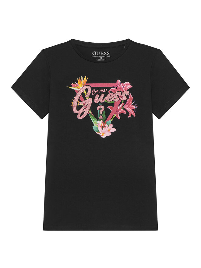 Guess Guess Marškinėliai J5GI16 K6YW4 Juoda Regular Fit