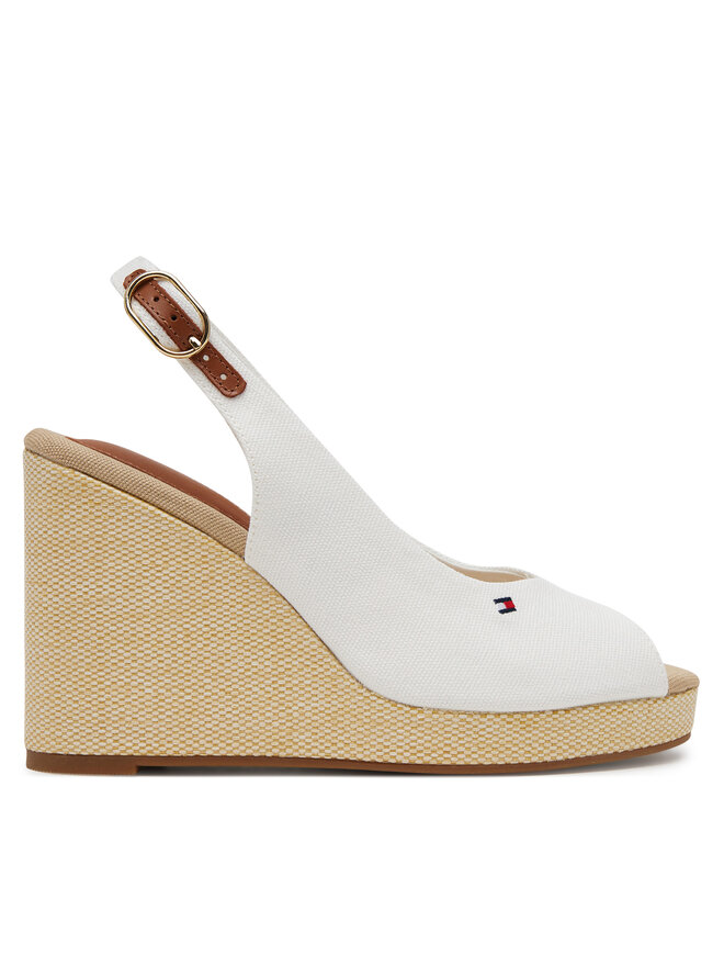 Tommy Hilfiger Espadryle Tommy Hilfiger Flag High Wedge Espad Slingback FW0FW08597 Biały