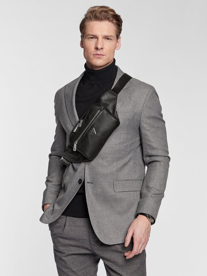 Guess torba za okoli pasu Guess Squared Bumbag HMECSA P3194 Črna