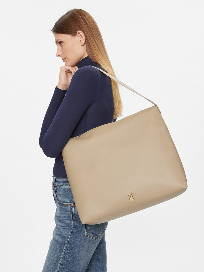 再再販！ Borsetta Tommy Beige AW0AW14508 Hobo Casual Th Hilfiger その他