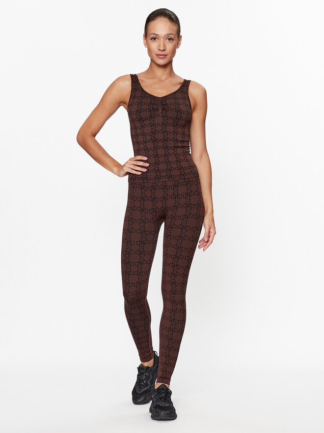 Guess Guess Marškinėliai V3BP06 ZZ04N Ruda Slim Fit