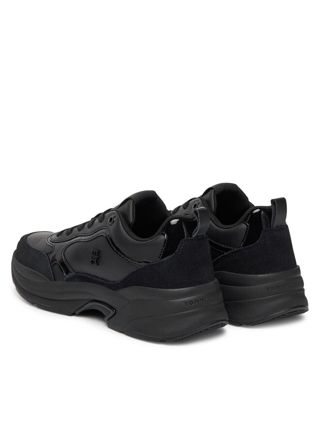 Tommy Hilfiger Снікерcи Tommy Hilfiger Chunky Runner Patent FW0FW08840 Чорний