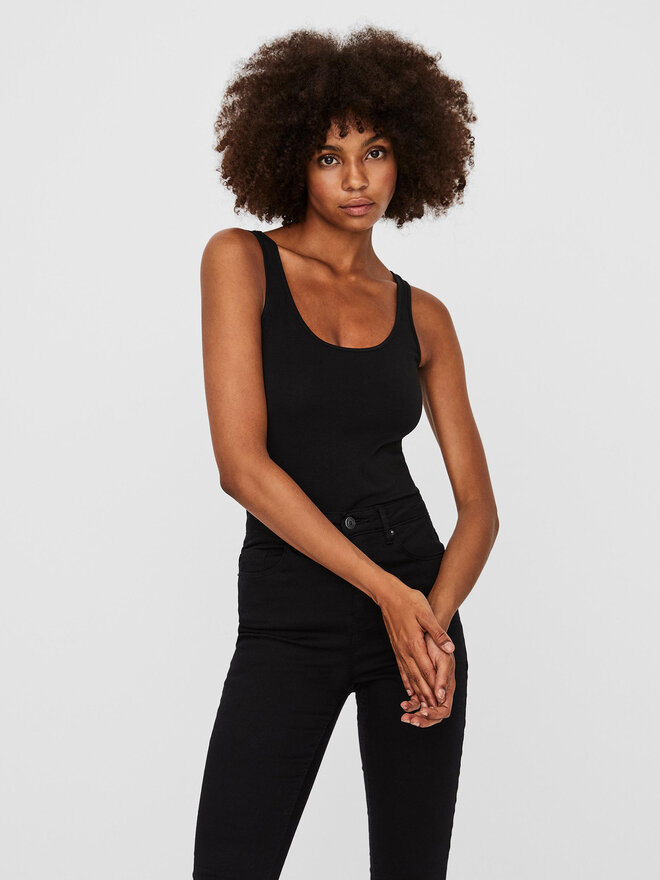 Vero Moda Vero Moda Marškinėliai Maxi My Soft 10185110 Juoda Regular Fit