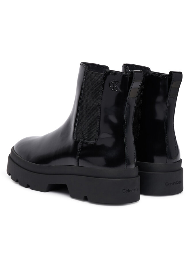 Calvin Klein Klassische Stiefeletten Calvin Klein Lugged Chelsea Boot Matt Lth HM0HM02445 Schwarz