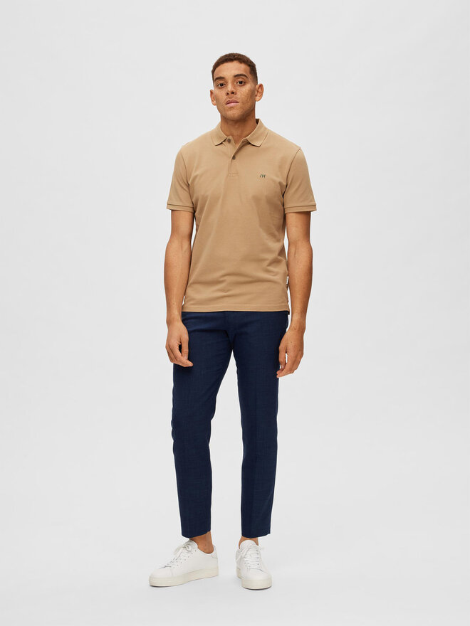 Selected Homme Selected Homme Поло 16087839 Бежевий Regular Fit