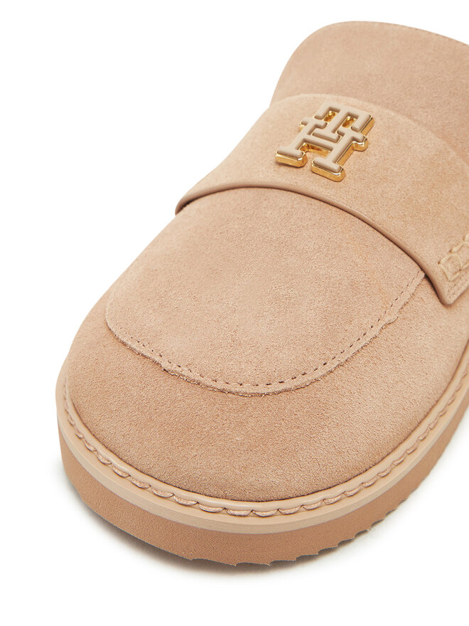 Tommy Hilfiger Ciabatte Tommy Hilfiger Suede Closed Toe Mule FW0FW08583 Beige