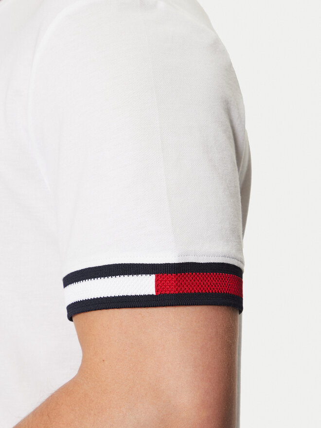 Tommy Hilfiger Tommy Hilfiger Marškinėliai Global Stripe MW0MW38078 Balta Regular Fit