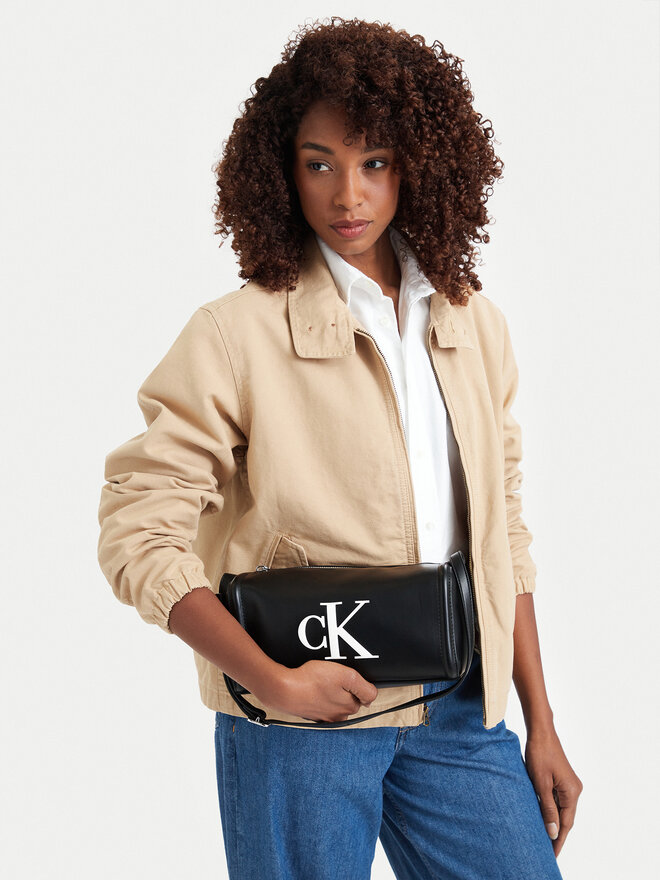 Calvin Klein Handtasche Calvin Klein Bold Ck Slouchy Shoulder Bag LV04F3894G Schwarz