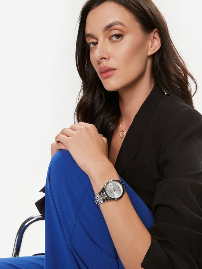 Fossil Zegarek Fossil Scarlette ES5300 Srebrny
