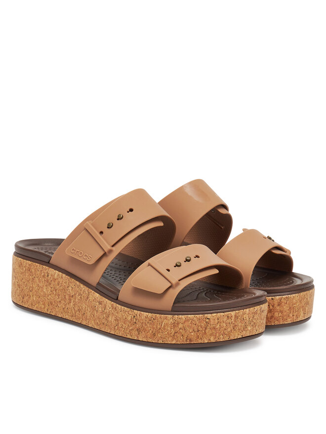 Crocs Pantoletten Crocs Brooklyn Cork Buckle 211252 Beige