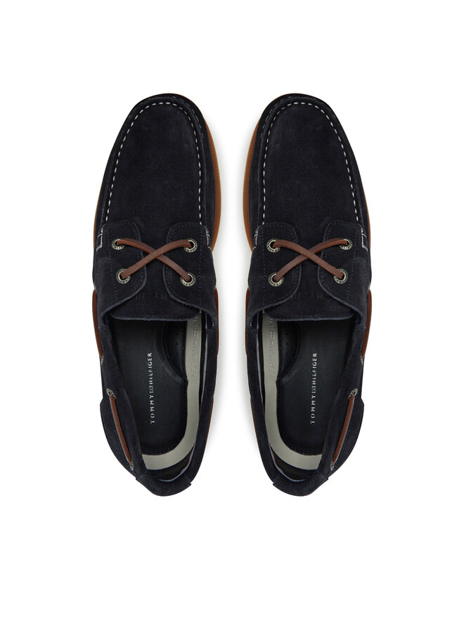 Tommy Hilfiger Halbschuhe Tommy Hilfiger Th Boat Shoe Core Suede FM0FM05387 Dunkelblau
