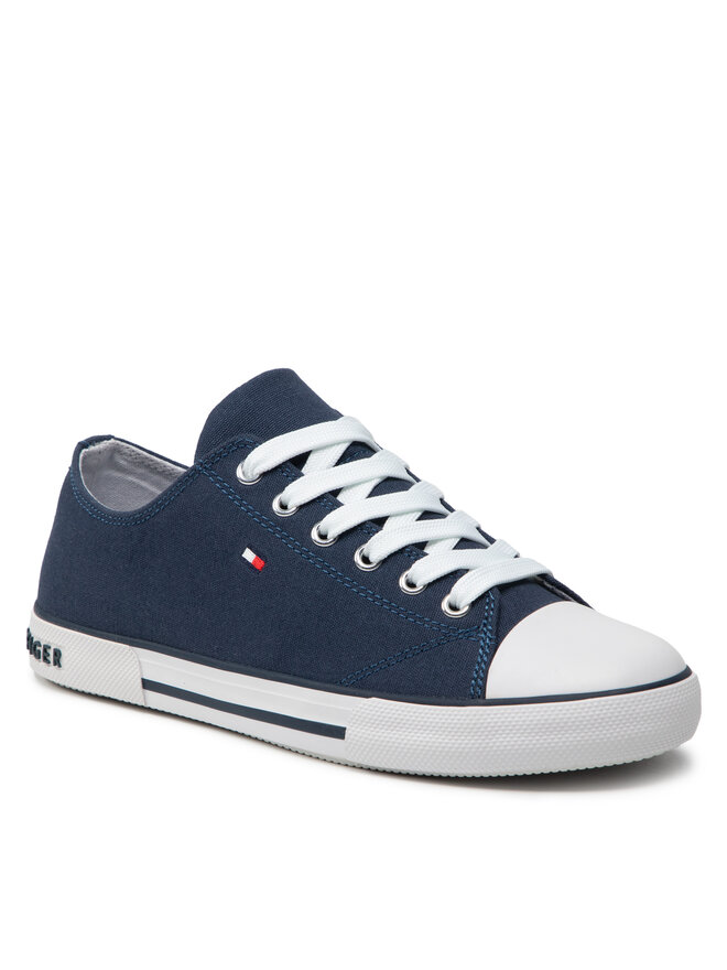 Tommy Hilfiger Plátenky Tommy Hilfiger Low Cut Lace-Up Sneaker T3X4-32207-0890 S Tmavomodrá